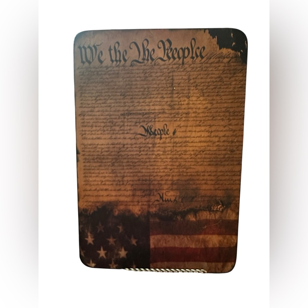 Hand Crafted Patriotic Constitution & Flag Wall Art